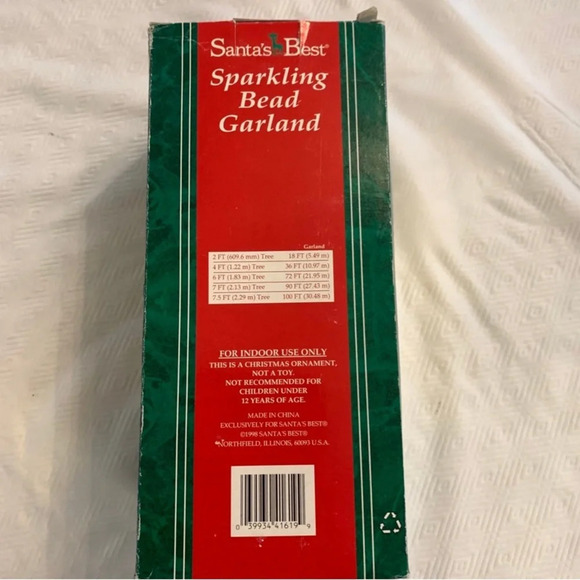 New Gold Sparkling Beaded Garland 36 Feet Christmas Tree Decoration Santa’s Best - Picture 4 of 6